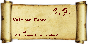 Veltner Fanni névjegykártya